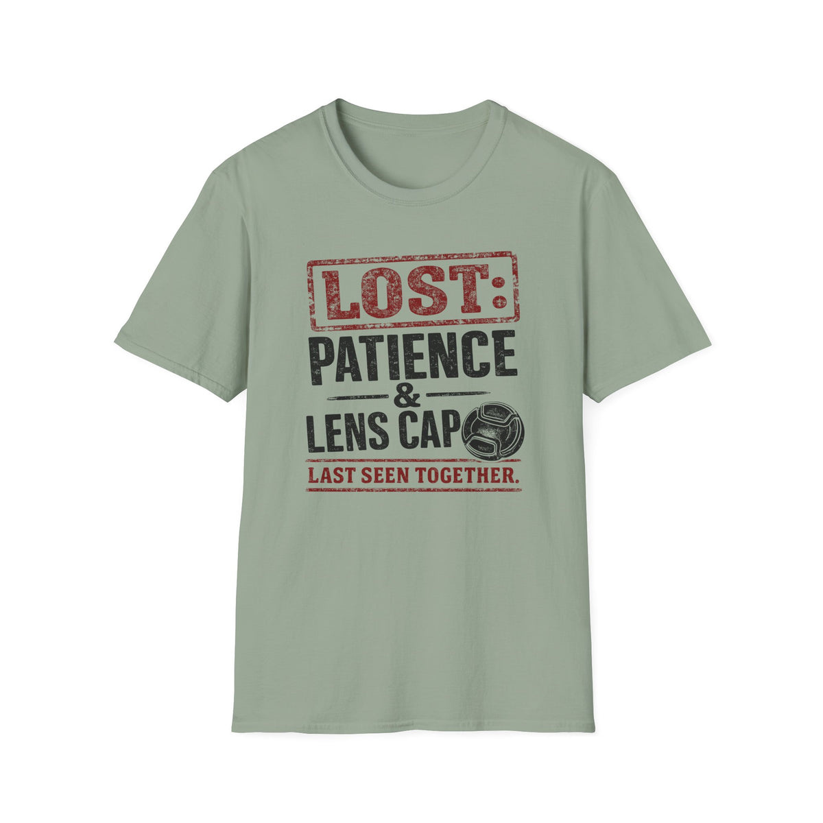LOST: Patience and Lens Cap Last Seen Together T-Shirt